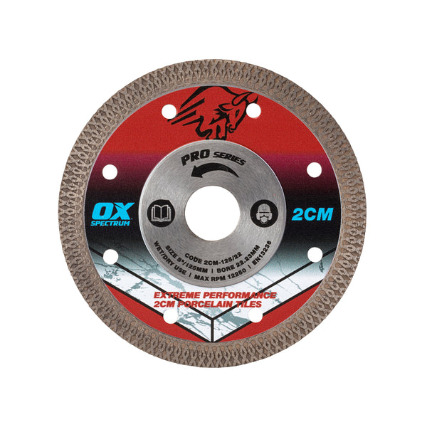 OX Tools OX-2CM-125/22 2CM Porcelain Cutting Blade - 125/22.23mm