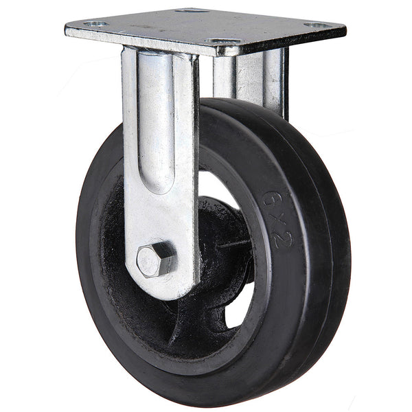 Clarke 4200166 Heavy Duty Rubber Castor Wheels Fixed / Swivel / Swivel & Brake (125mm - 200mm)