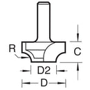 Trend Tools 7/1X1/4TC Ovolo Rounding Over Cutter 3Mm Radius