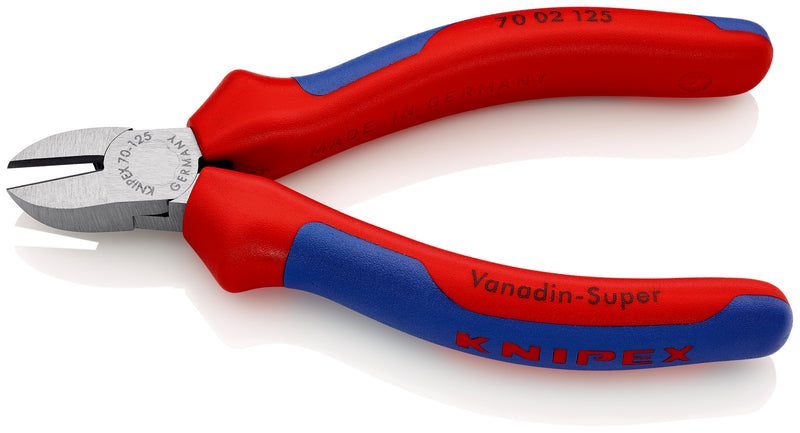 KNIPEX 70 02 125 Diagonal Cutter with multi-component grips black atramentized 125 mm