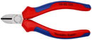 KNIPEX 70 02 125 Diagonal Cutter with multi-component grips black atramentized 125 mm