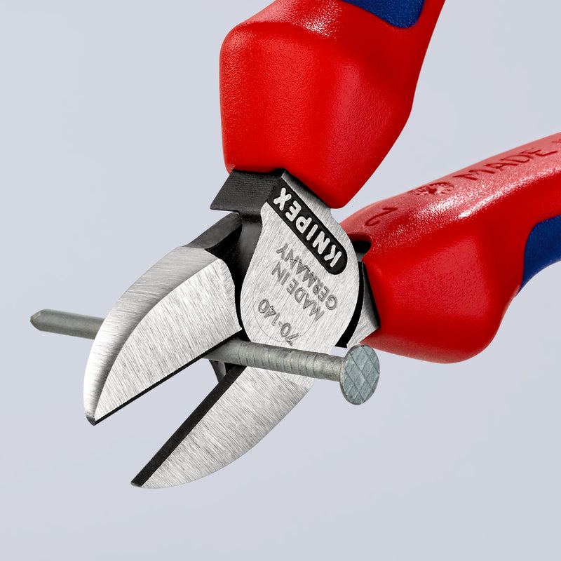 KNIPEX 70 02 140 Diagonal Cutter with multi-component grips black atramentized 140 mm