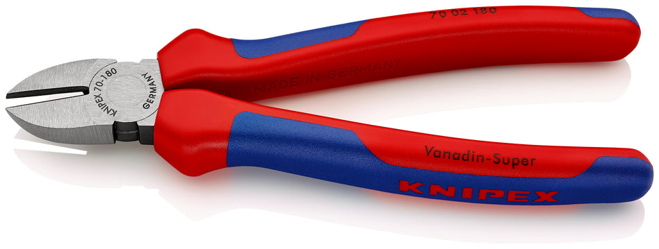 KNIPEX 70 02 180 Diagonal Cutter with multi-component grips black atramentized 180 mm