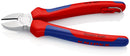 KNIPEX 70 05 180 T Diagonal Cutter with multi-component grips, with integrated tether attachment point for a tool tether chrome-plated 180 mm