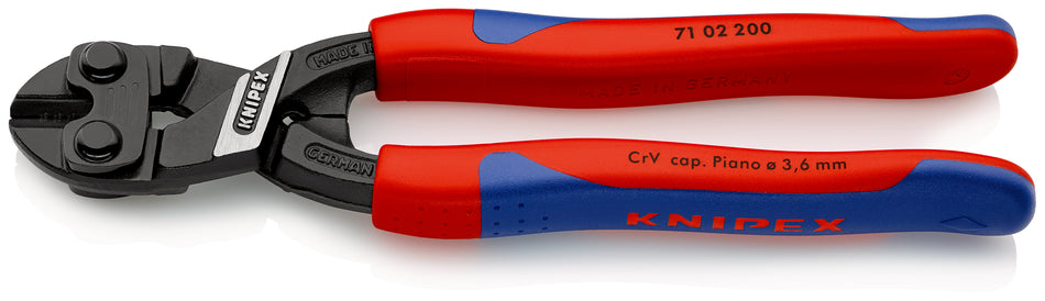 KNIPEX 71 02 200 CoBoltÂ¨ Compact Bolt Cutter with slim multi-component grips black atramentized 200 mm