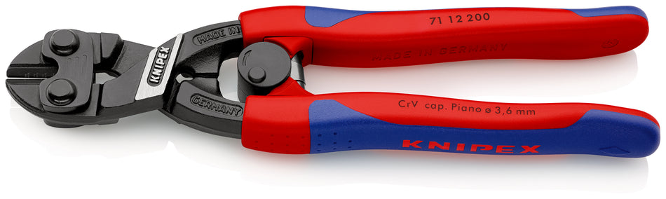 KNIPEX 71 12 200 CoBoltÂ¨ Compact Bolt Cutter with slim multi-component grips black atramentized 200 mm