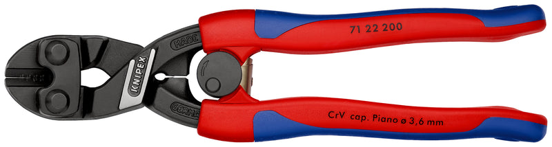 KNIPEX 71 22 200 CoBoltÂ¨ Compact Bolt Cutter with slim multi-component grips black atramentized 200 mm
