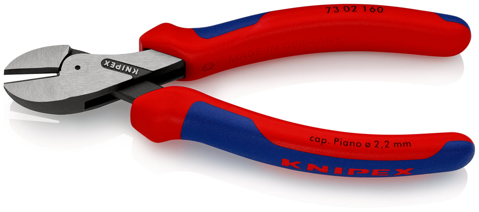 KNIPEX 73 02 160 X-CutÂ¨ Compact Diagonal Cutter high lever transmission with multi-component grips black atramentized 160 mm