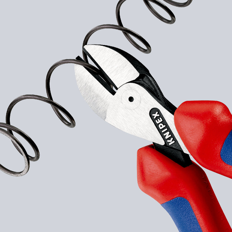 KNIPEX 73 02 160 X-CutÂ¨ Compact Diagonal Cutter high lever transmission with multi-component grips black atramentized 160 mm