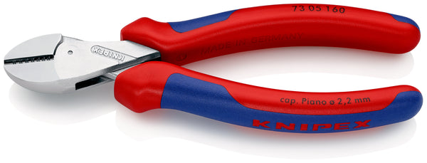KNIPEX 73 05 160 X-CutÂ¨ Compact Diagonal Cutter high lever transmission with multi-component grips chrome-plated 160 mm