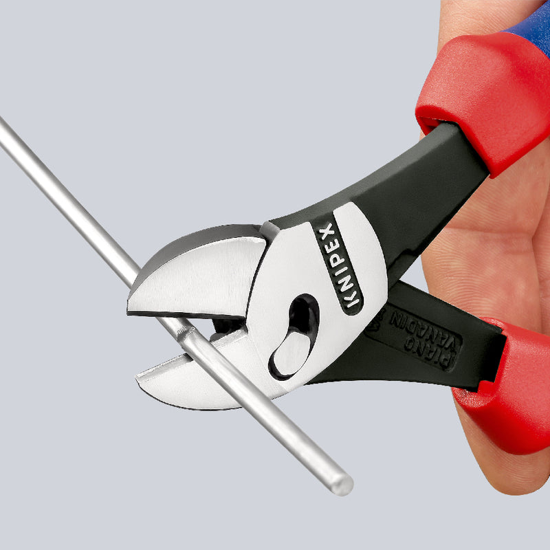 KNIPEX 73 72 180 F TwinForceÂ¨ High Performance Diagonal Cutters with opening spring with multi-component grips black atramentized 180 mm