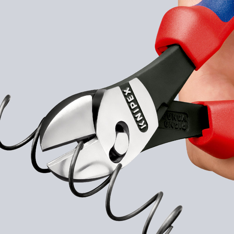 KNIPEX 73 72 180 F TwinForceÂ¨ High Performance Diagonal Cutters with opening spring with multi-component grips black atramentized 180 mm