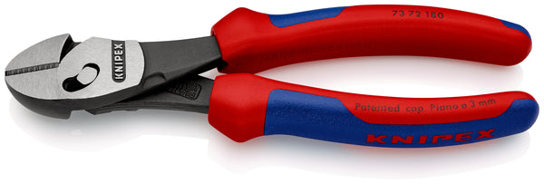 KNIPEX 73 72 180 TwinForceÂ¨ High Performance Diagonal Cutters with multi-component grips black atramentized 180 mm
