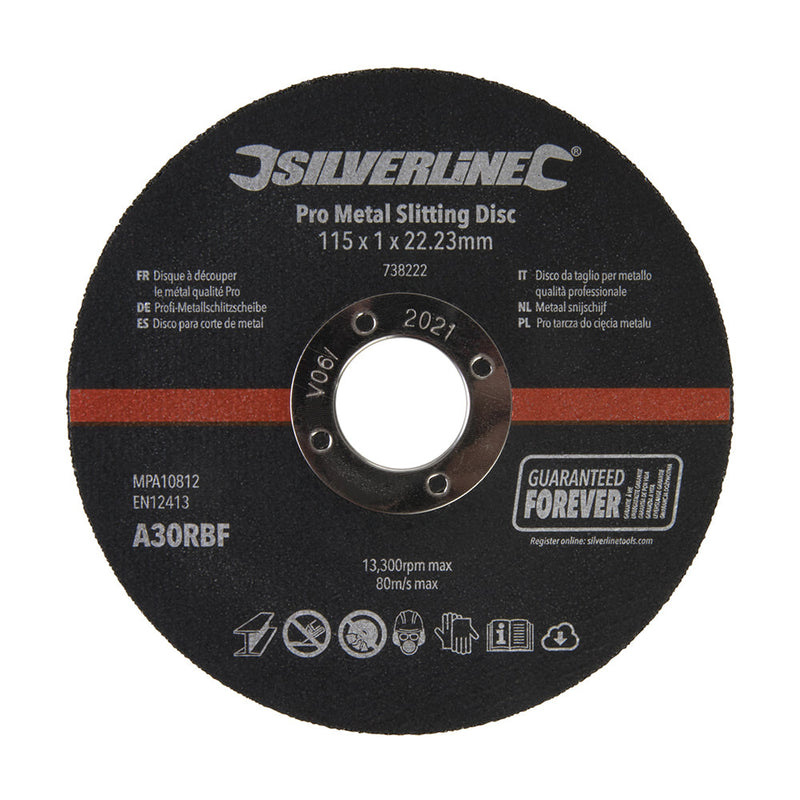 Silverline 738222 Pro Metal Slitting Disc 10pk