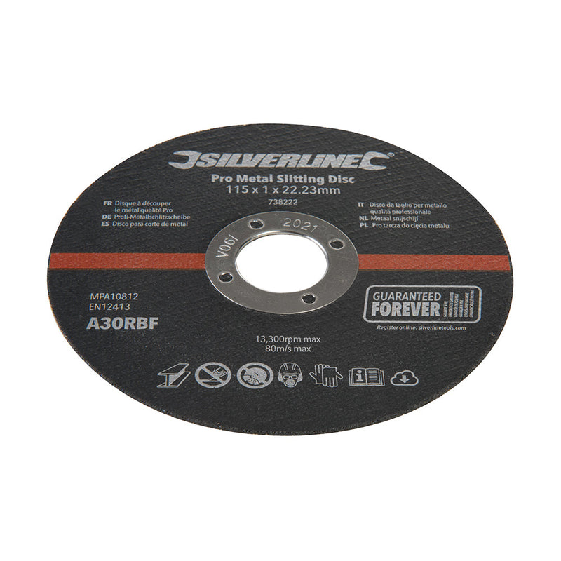 Silverline 738222 Pro Metal Slitting Disc 10pk