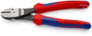 KNIPEX 74 02 200 T High Leverage Diagonal Cutter with multi-component grips, with integrated tether attachment point for a tool tether black atramentized 200 mm