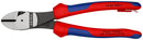 KNIPEX 74 02 200 T High Leverage Diagonal Cutter with multi-component grips, with integrated tether attachment point for a tool tether black atramentized 200 mm