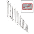 Clarke 1801611 CHT611 12 piece 6 - 32mm Polished Elliptical Ring Spanner Set