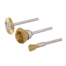 Silverline 763601 Rotary Tool Brass Wire Brush Set 3pce