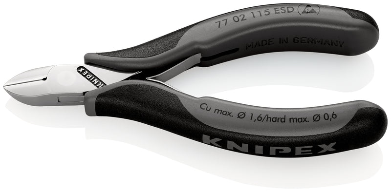 KNIPEX 77 02 115 ESD Electronics Diagonal Cutter ESD with multi-component grips 115 mm