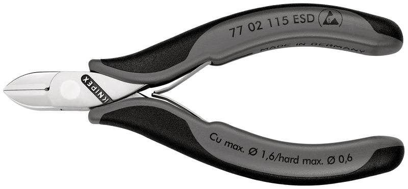 KNIPEX 77 02 115 ESD Electronics Diagonal Cutter ESD with multi-component grips 115 mm