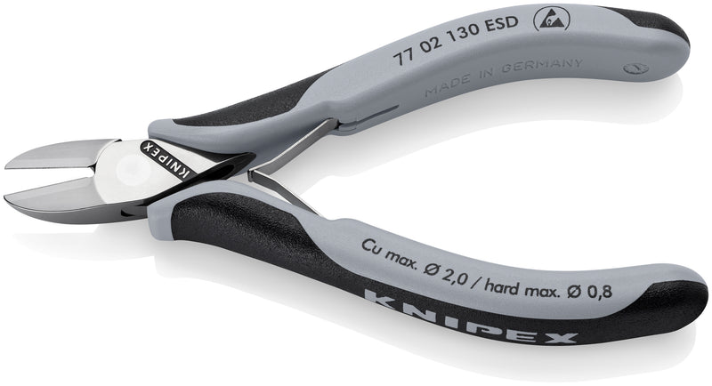 KNIPEX 77 02 130 ESD Electronics Diagonal Cutters ESD with multi-component grips 130 mm