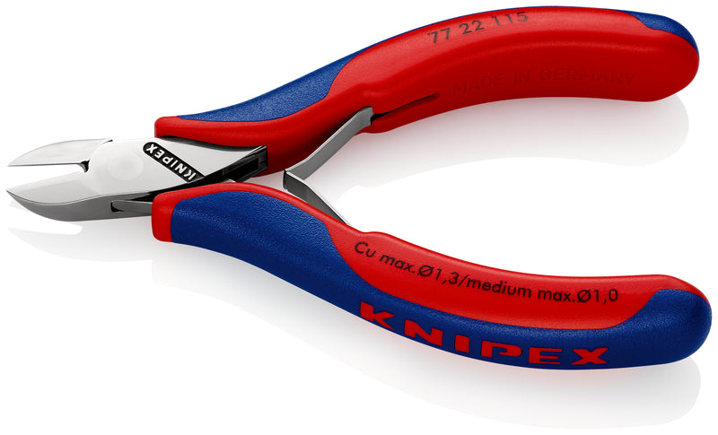 KNIPEX 77 22 115 Electronics Diagonal Cutter with multi-component grips 115 mm