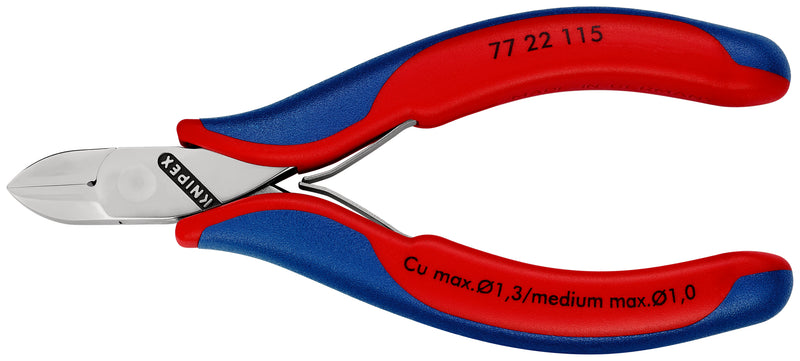 KNIPEX 77 22 115 Electronics Diagonal Cutter with multi-component grips 115 mm