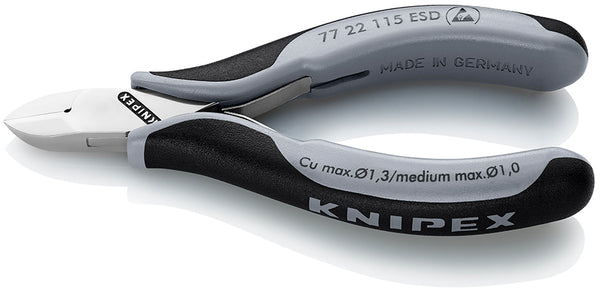 KNIPEX 77 22 115 ESD Electronics Diagonal Cutter ESD with multi-component grips 115 mm