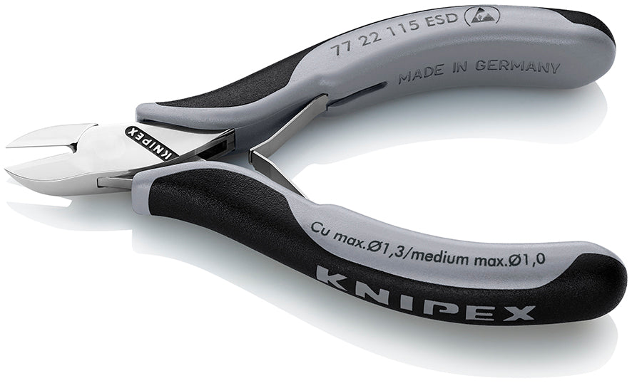 KNIPEX 77 22 115 ESD Electronics Diagonal Cutter ESD with multi-component grips 115 mm