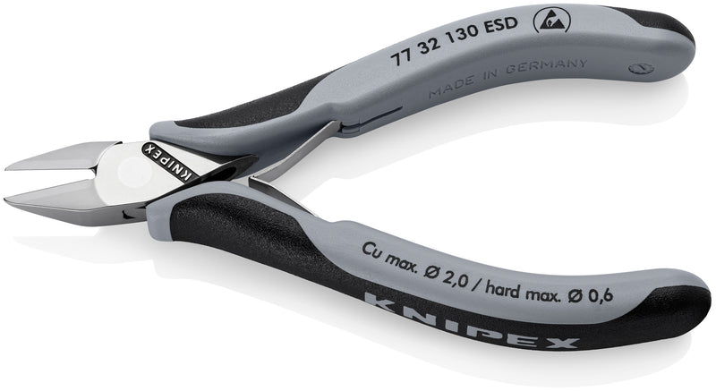 KNIPEX 77 32 130 ESD Electronics Diagonal Cutters ESD with multi-component grips 130 mm