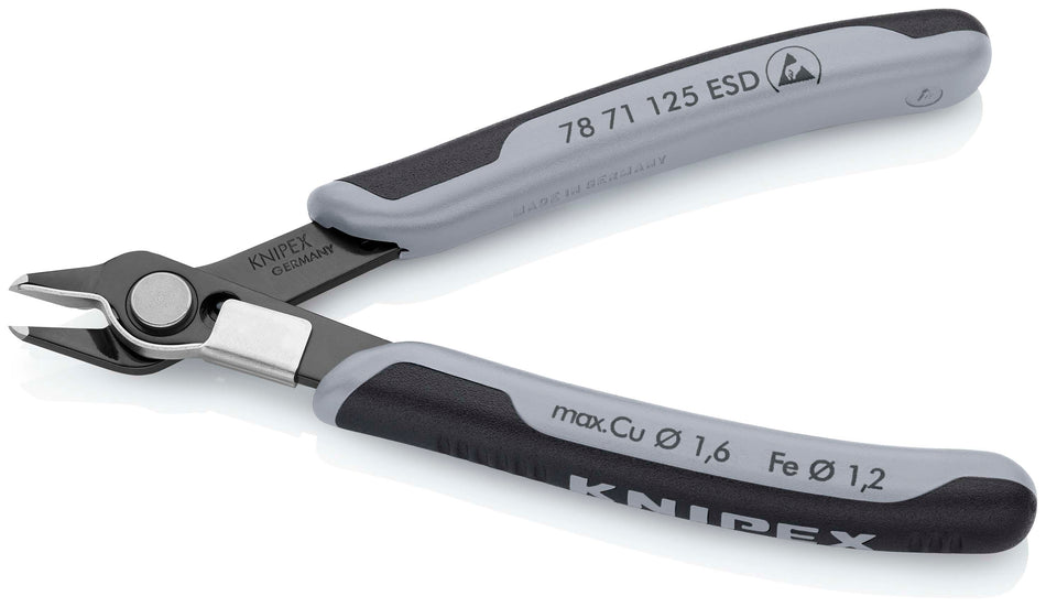 KNIPEX 78 71 125 ESD Electronic Super KnipsÂ¨ ESD with multi-component grips burnished 125 mm