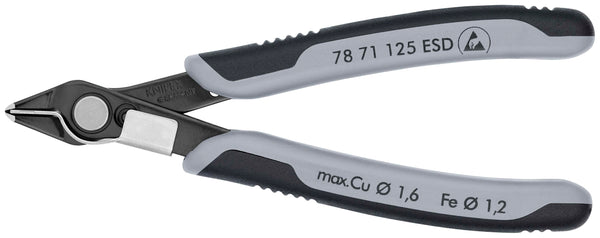 KNIPEX 78 71 125 ESD Electronic Super KnipsÂ¨ ESD with multi-component grips burnished 125 mm