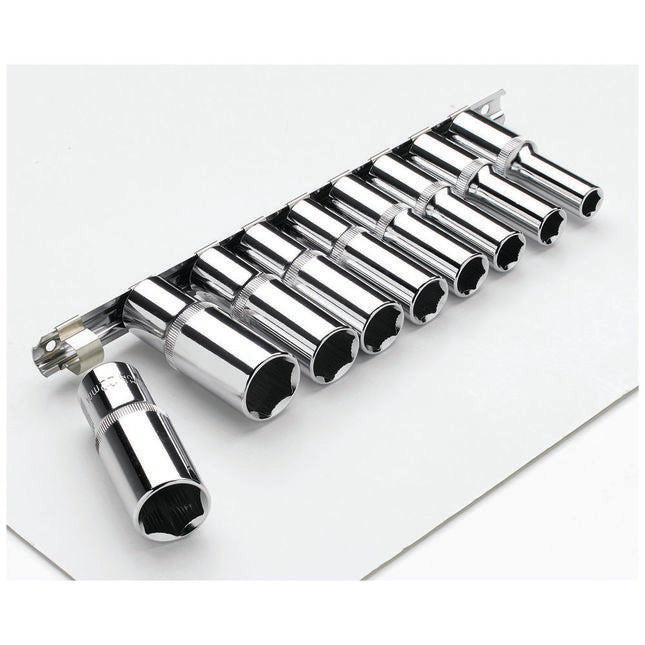 Clarke 1700819 PRO413 9 Piece 1/2" Drive Anti Slip Deep Metric Socket Set