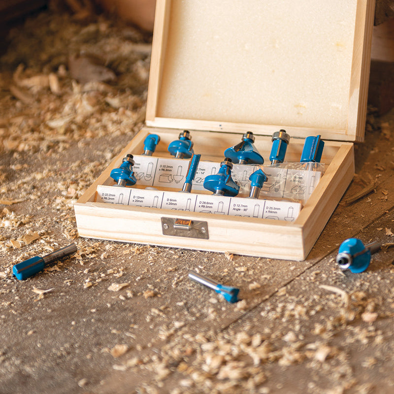 Silverline 792084 1/4" TCT Router Bit Set 12pce