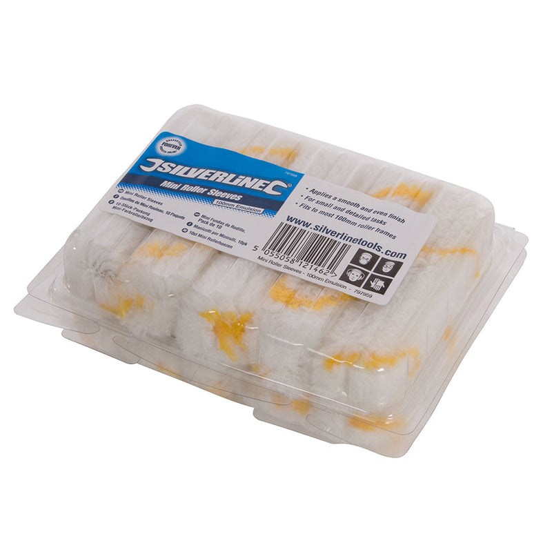 Silverline 797959 100mm Mini Roller Sleeves 10pk