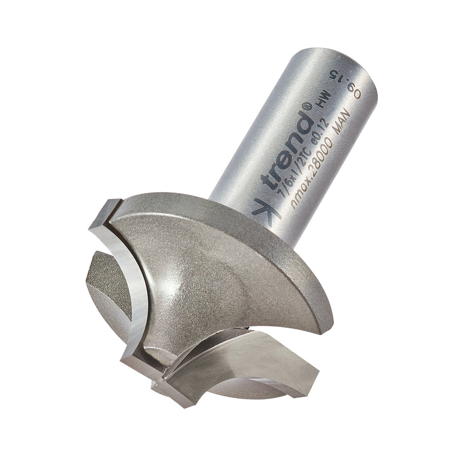 Trend Tools 7/6X1/2TC Ovolo Rounding Over Cutter 12Mm Radius