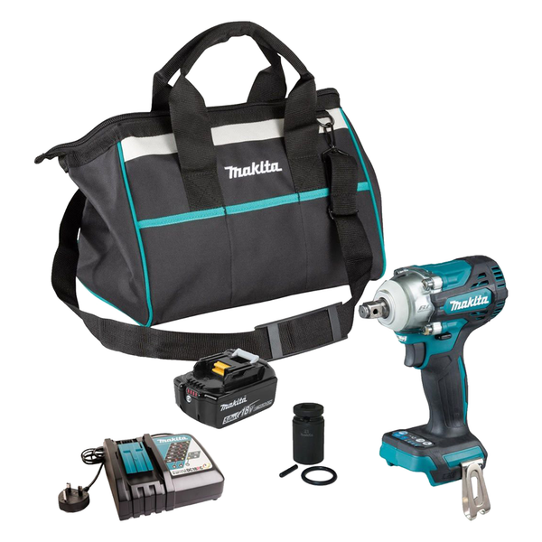 Makita DTW300TX2 Brushless 1/2"Impact Wrench Charger With Case 1 x 5.0Ah Battery ONLY