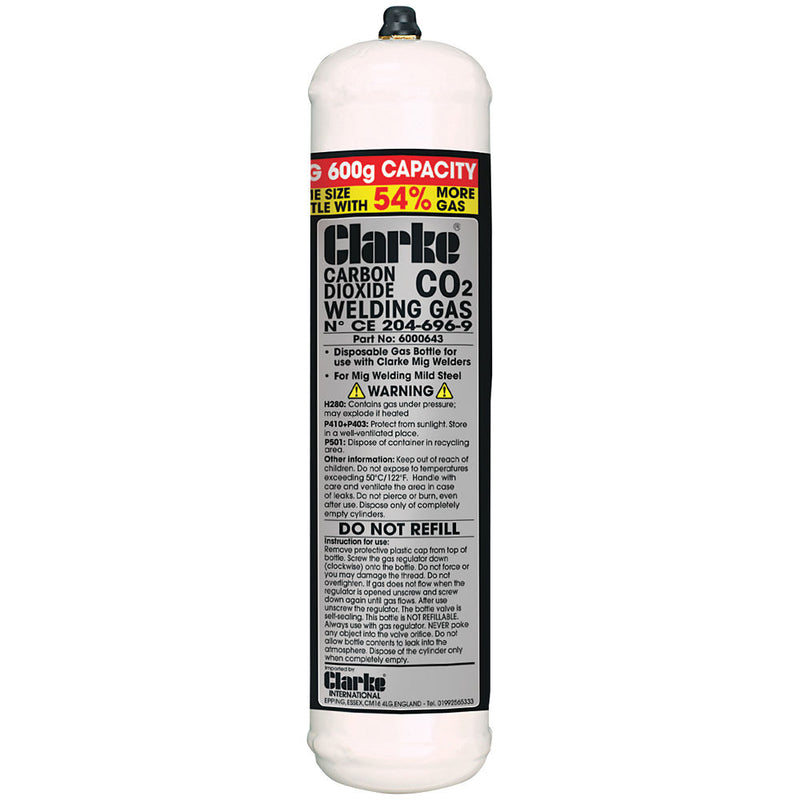 Clarke 6000643 CO2 Gas Cylinder (600g)