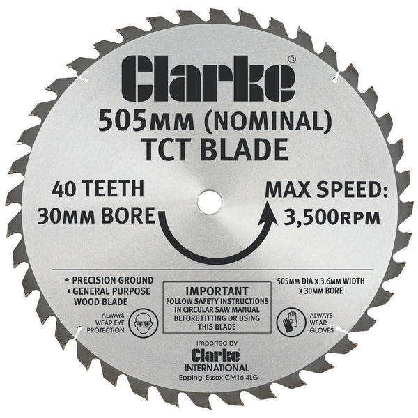Clarke 3401994 505mm TCT Circular Saw Blade for CLS505