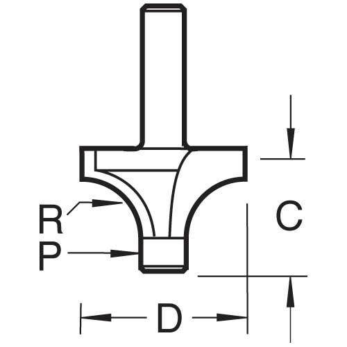 Trend Tools 7E/5X1/4TC Pin Guided Round Over Cutter