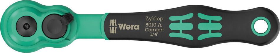 Wera 05005600001 8010 A Zyklop Comfort ratchet, with reversing lever, with 1/4" drive, 1/4" x 144 mm