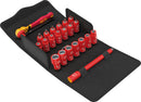 Wera 05004967001 8100 SA VDE 1 Zyklop ratchet set, insulated, reversing lever, 1/4" drive, metric, 22 pieces