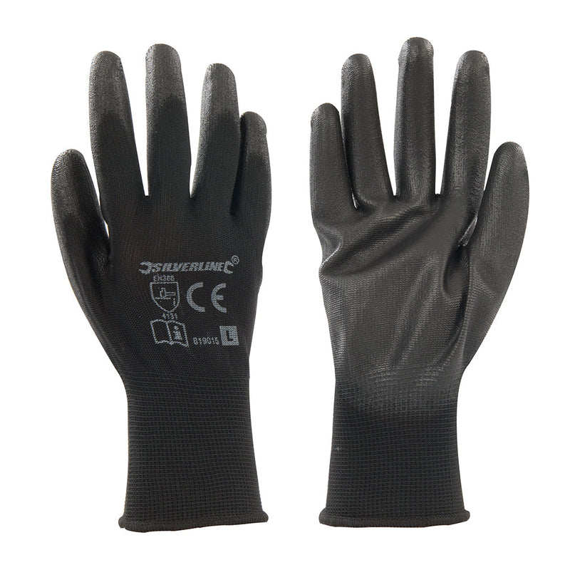 Silverline 819015 Black Palm Gloves