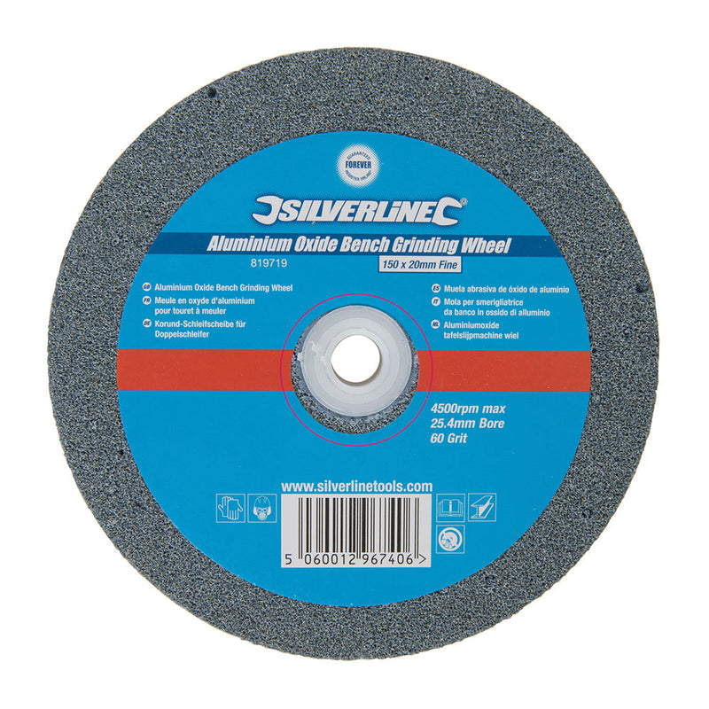 Silverline 819719 Aluminium Oxide Bench Grinding Wheel