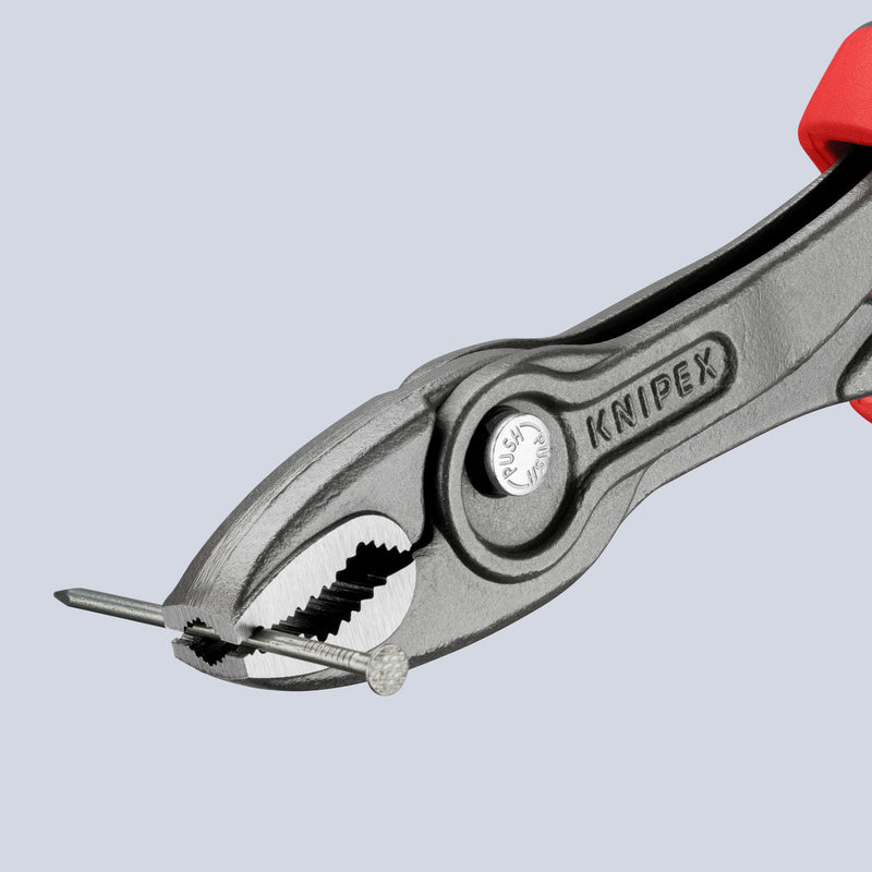 KNIPEX 82 02 200 TwinGrip Front and side gripping plier with multicomponent handles grey atramentized 212 mm