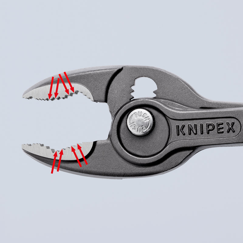 KNIPEX 82 02 200 TwinGrip Front and side gripping plier with multicomponent handles grey atramentized 212 mm