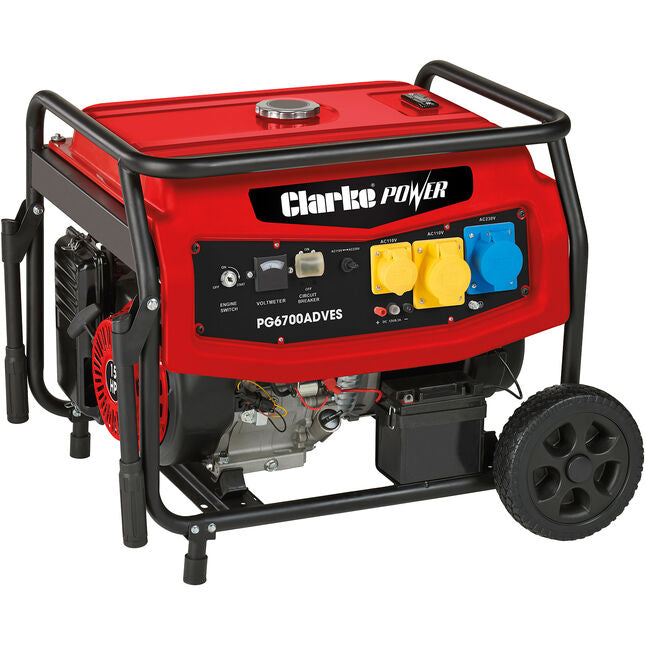 Clarke 8857861 PG6700ADVES 6kVA Dual Voltage (230V/110V) Petrol Generator
