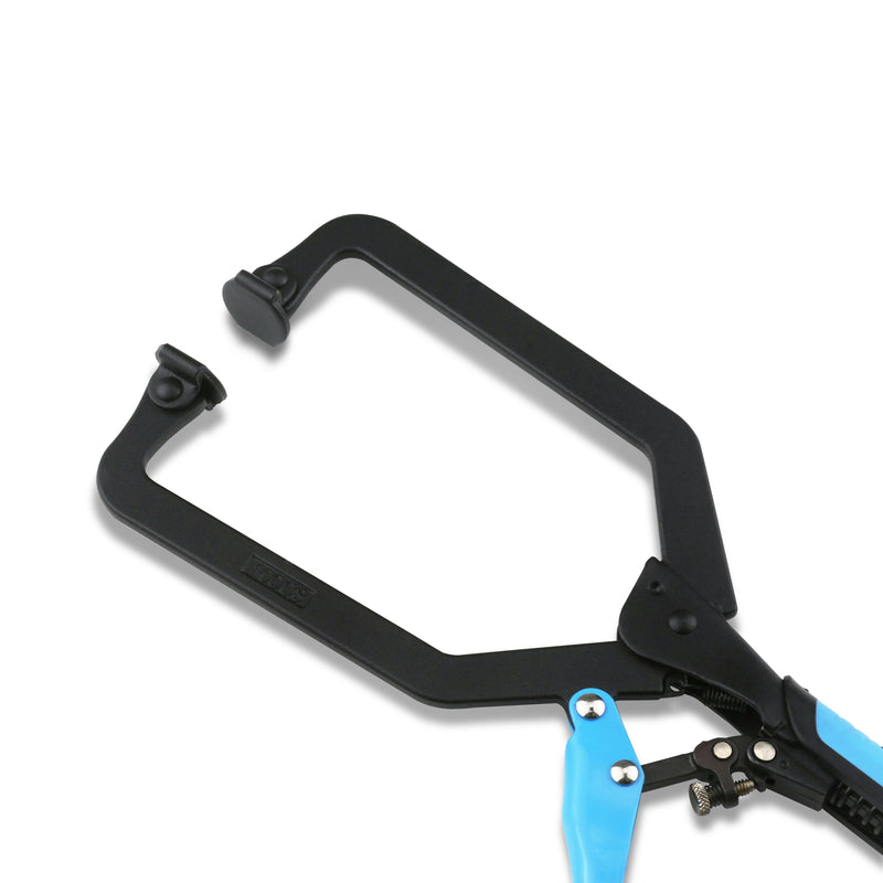 OX Hand Tools P204502 Auto Adjust 10-Inch Long Reach C Clamp With Swivel Pad - Gripped