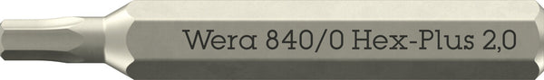 Wera 05058111001 840/0 Hex-Plus Micro bits for hexagonal socket head screws, 2 x 30 mm, 4mm Hexagon Drive